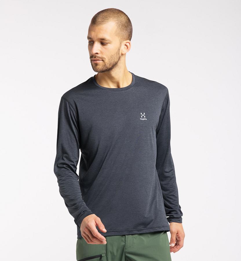 Haglöfs Mens Ridge T-Shirt Black New Zealand 86729PMEG